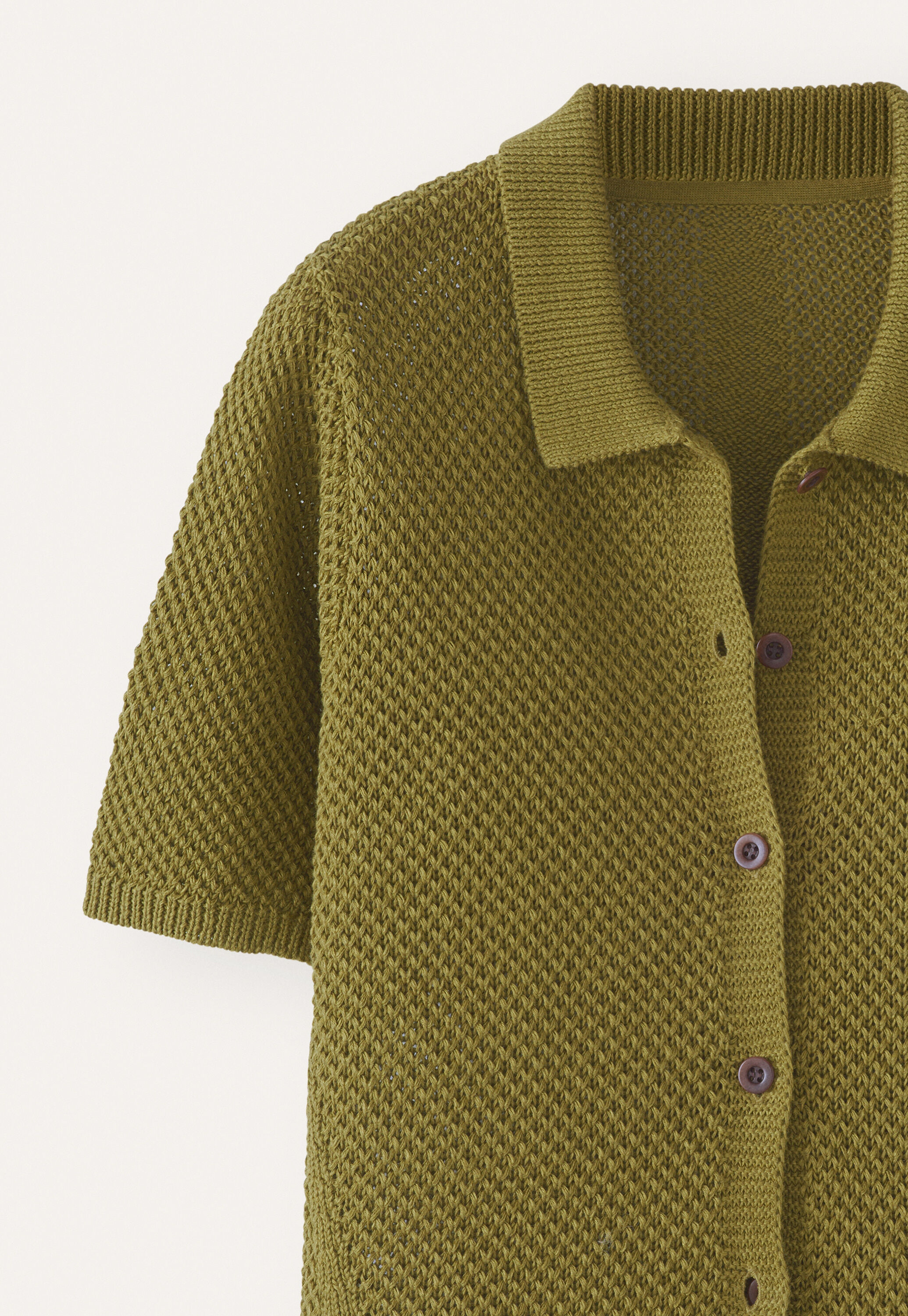 Cardigan mit Kragen im Perlmuster