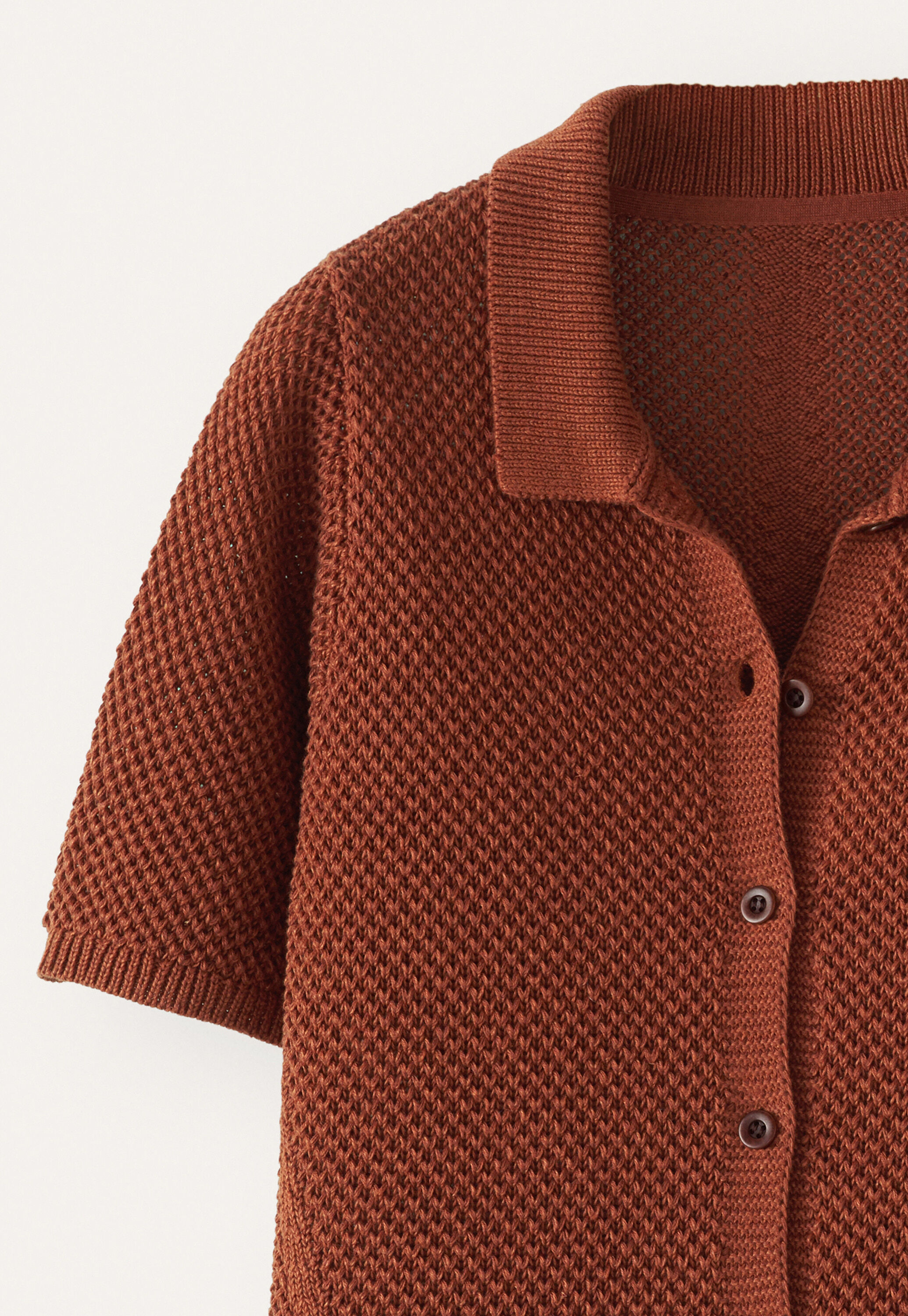 Cardigan mit Kragen im Perlmuster