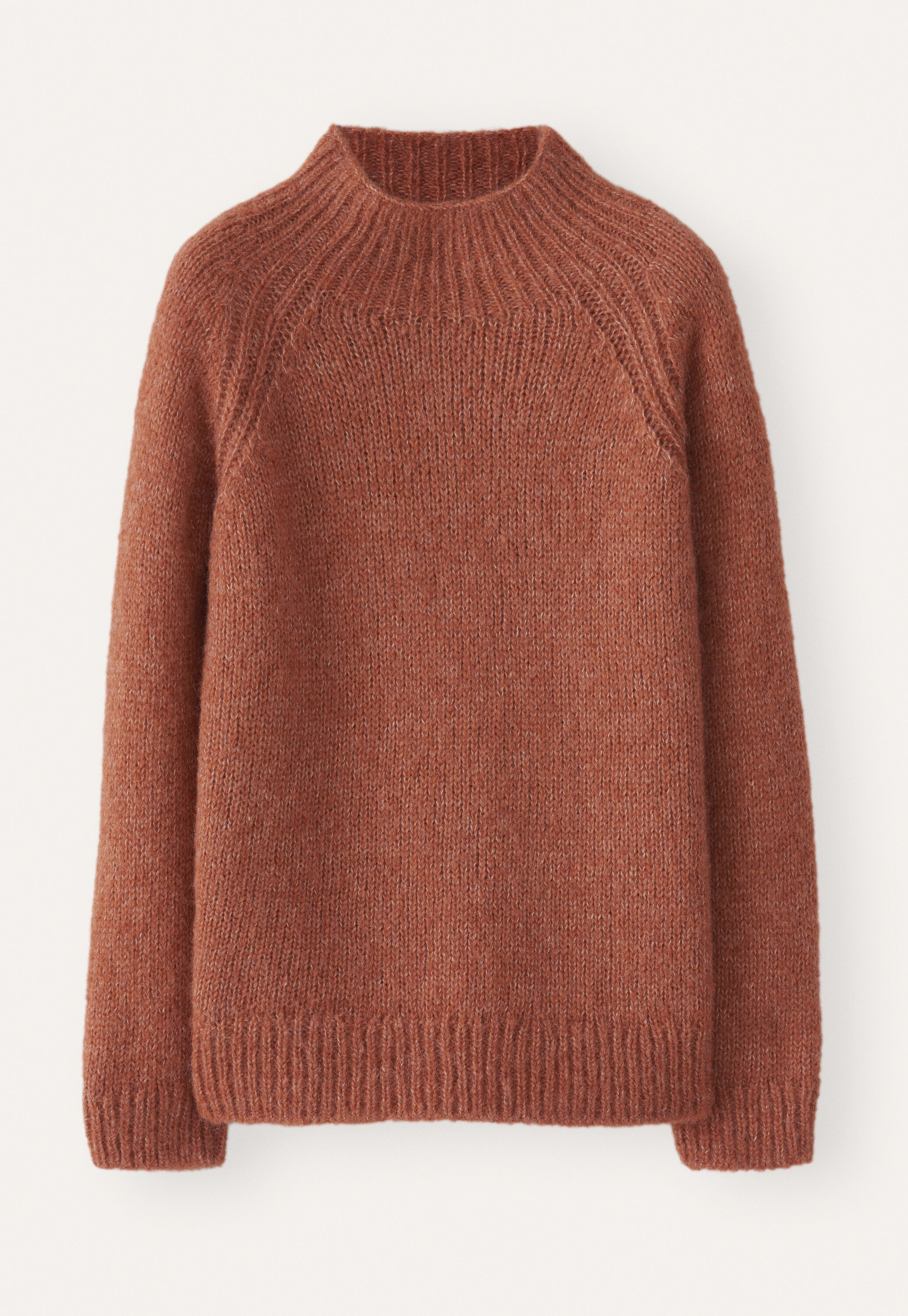 Raglanpullover mit Trichterkragen