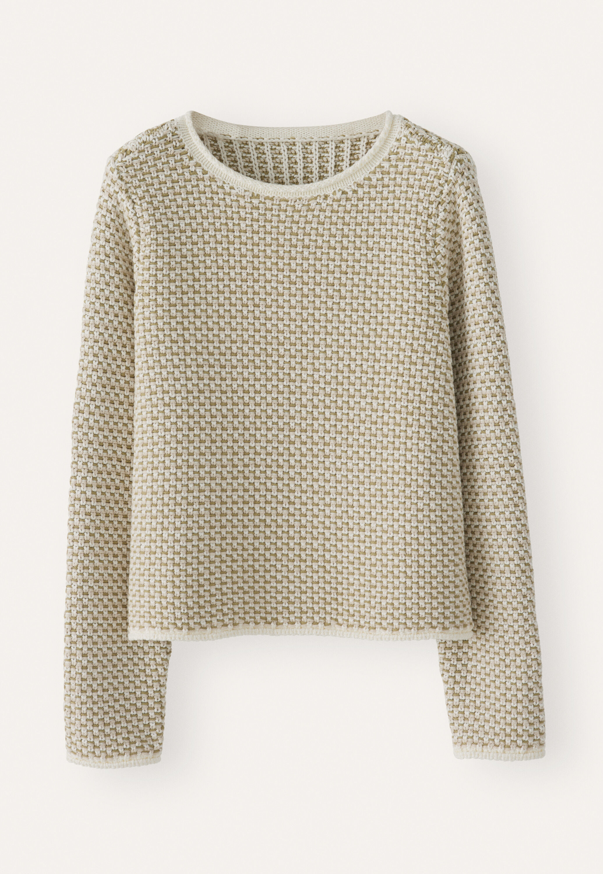 Kastiger Pullover mit Inlaymuster
