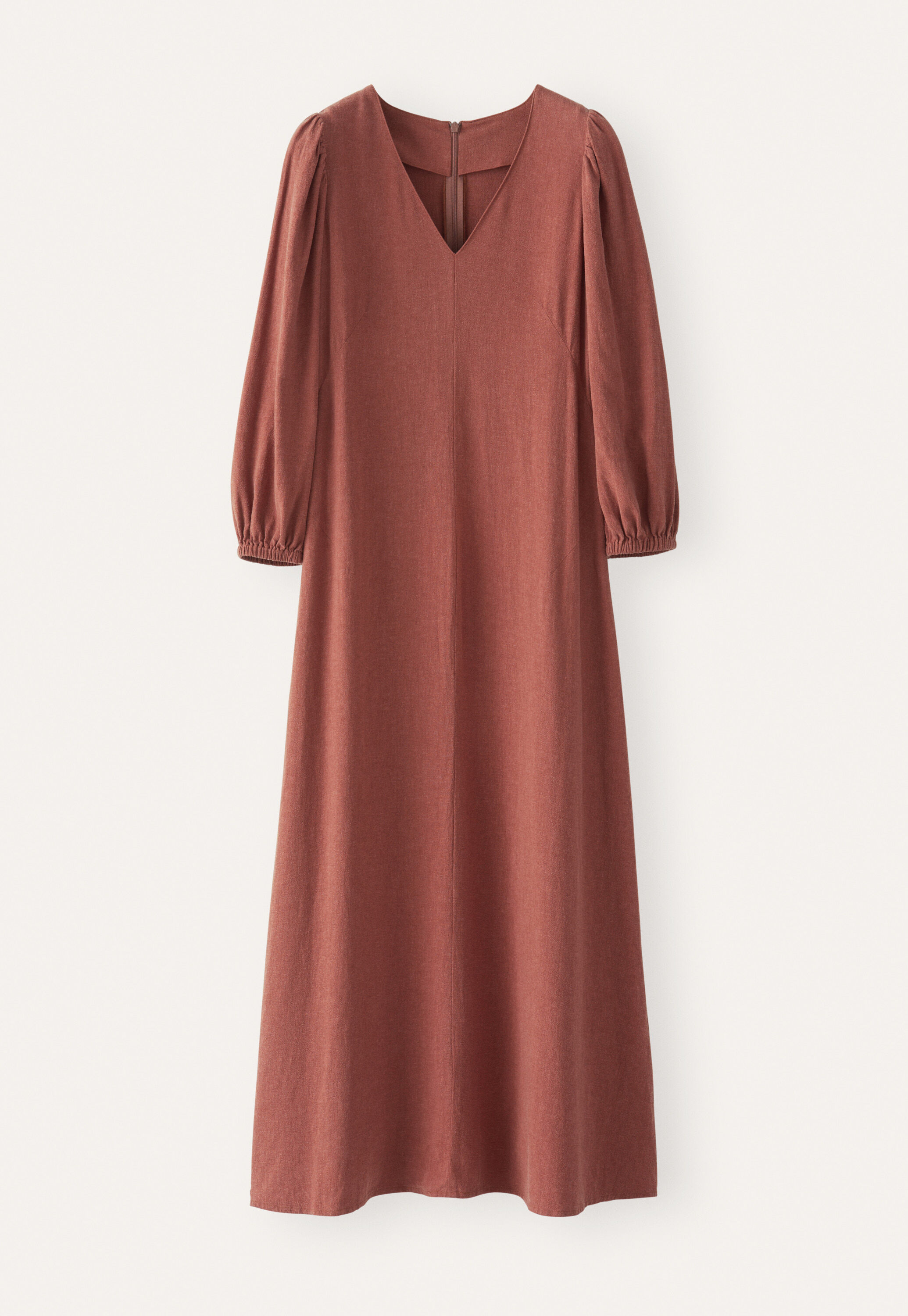 Langes Kleid mit V-Ausschnitt