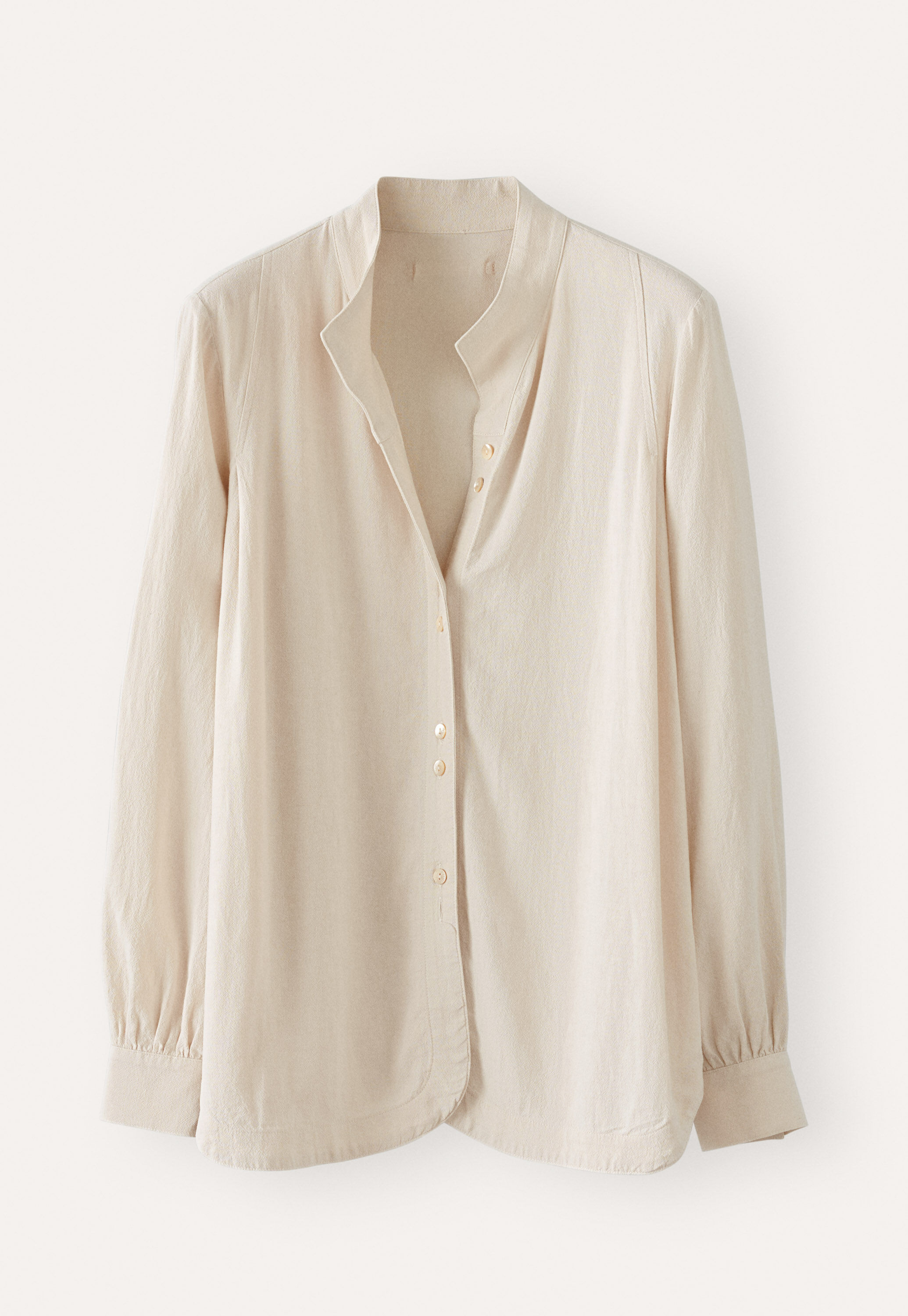 Bluse mit Trichterkragen