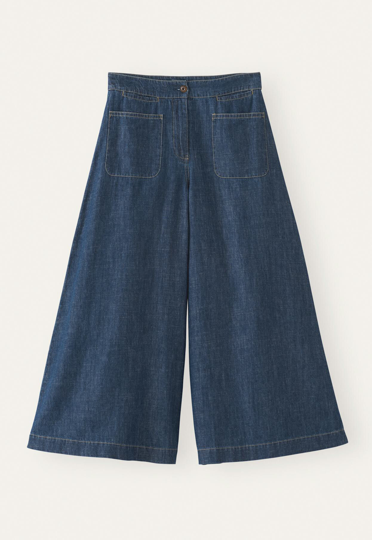 Indigo-gef&auml;rbte Culottes