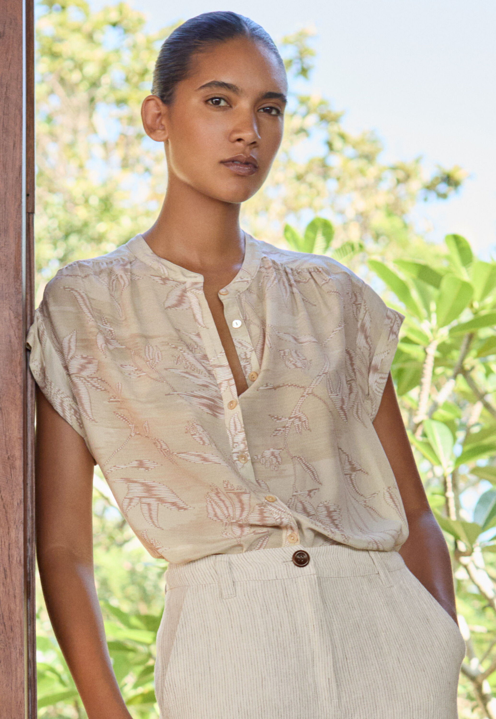 Bedruckte kastige Bluse