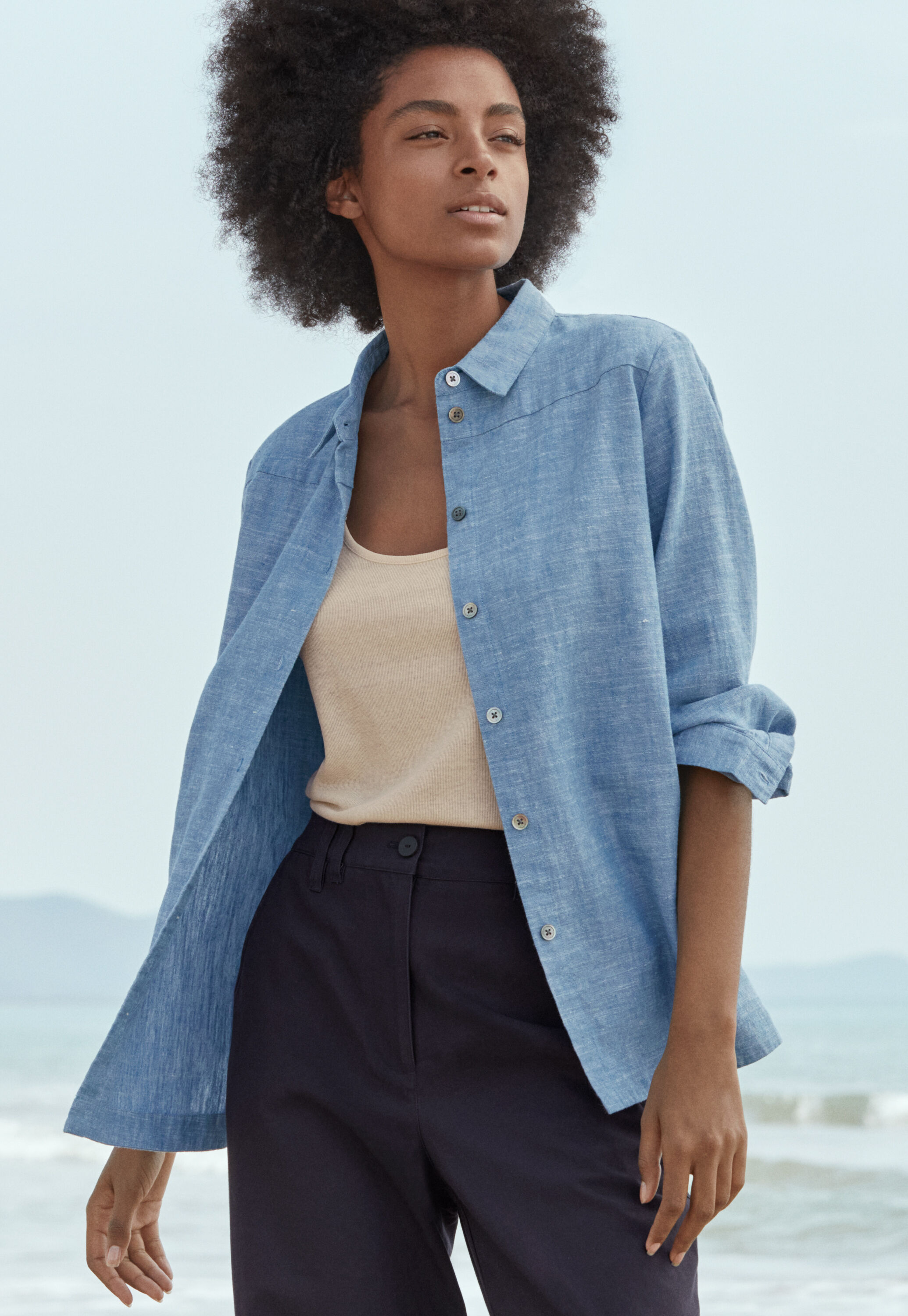 Overshirt mit geschwungenem Saum
