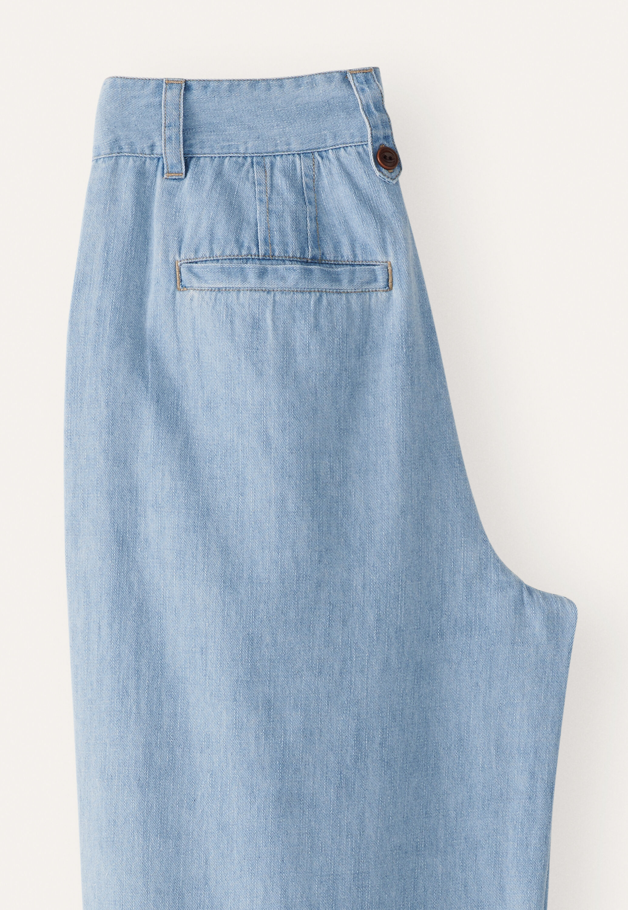 Indigo-gef&auml;rbte, k&uuml;rzer geschnittene Hose