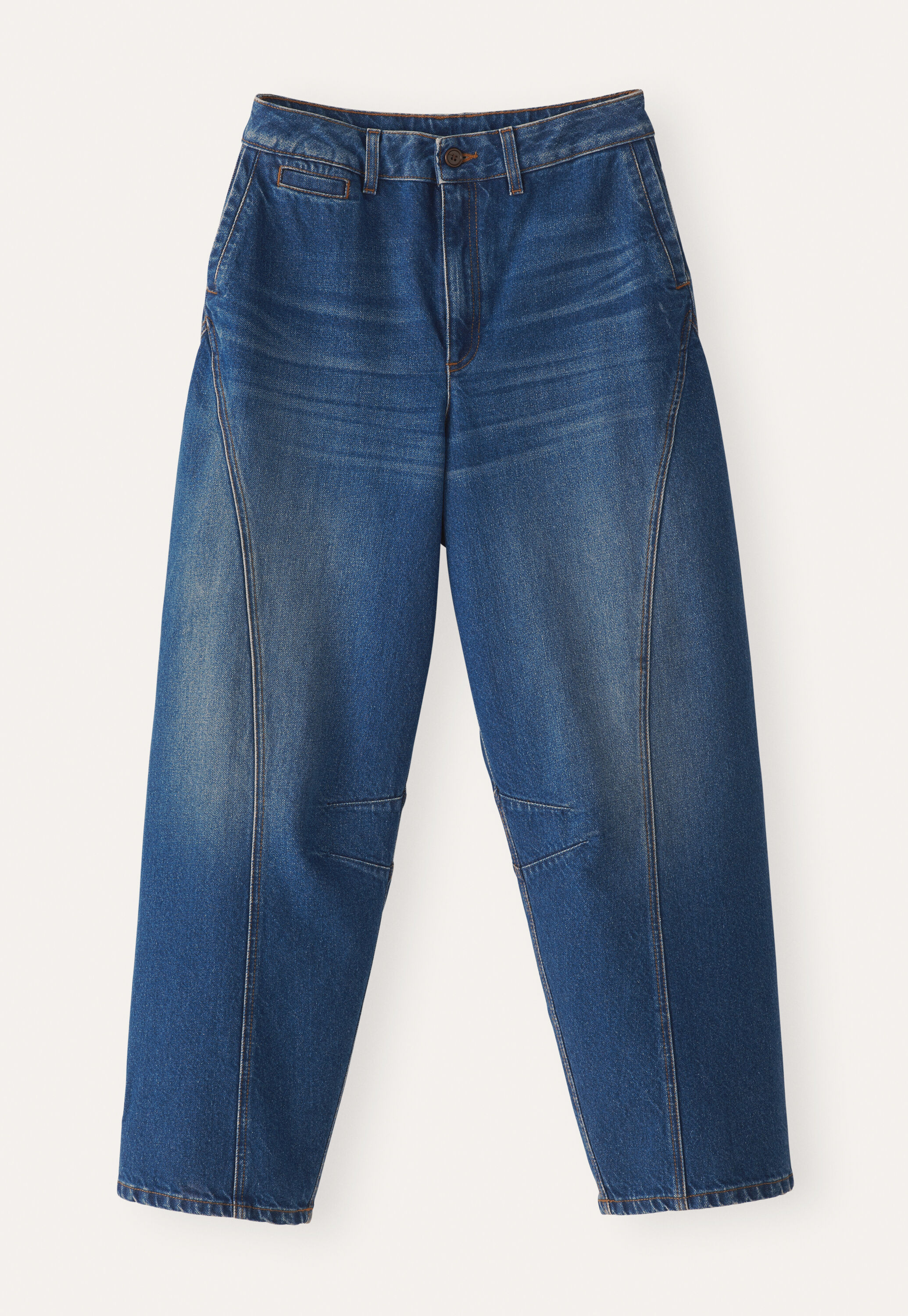Denim-Jeans mit geschwungenen N&auml;hten