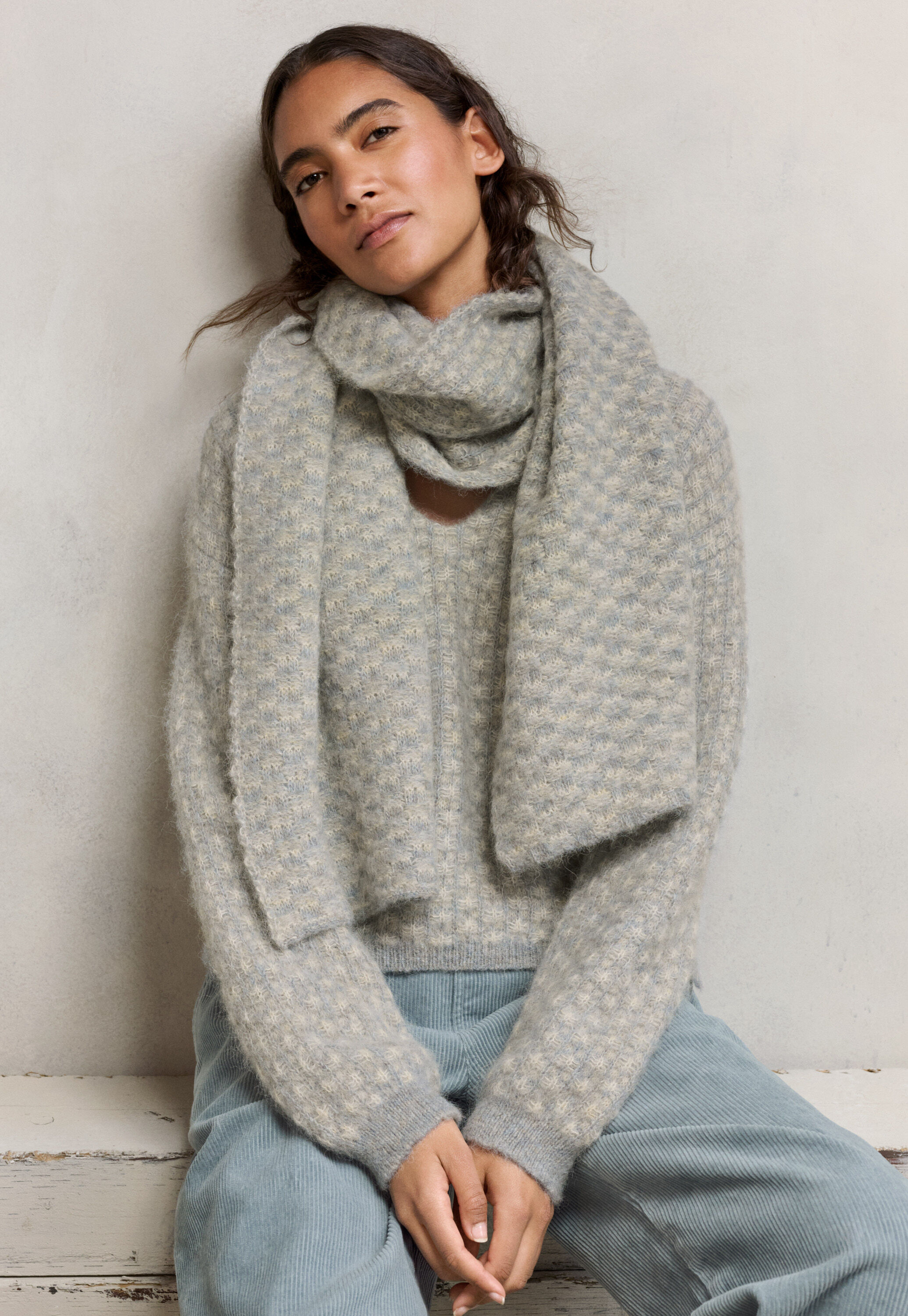 Gemusterter Strickschal