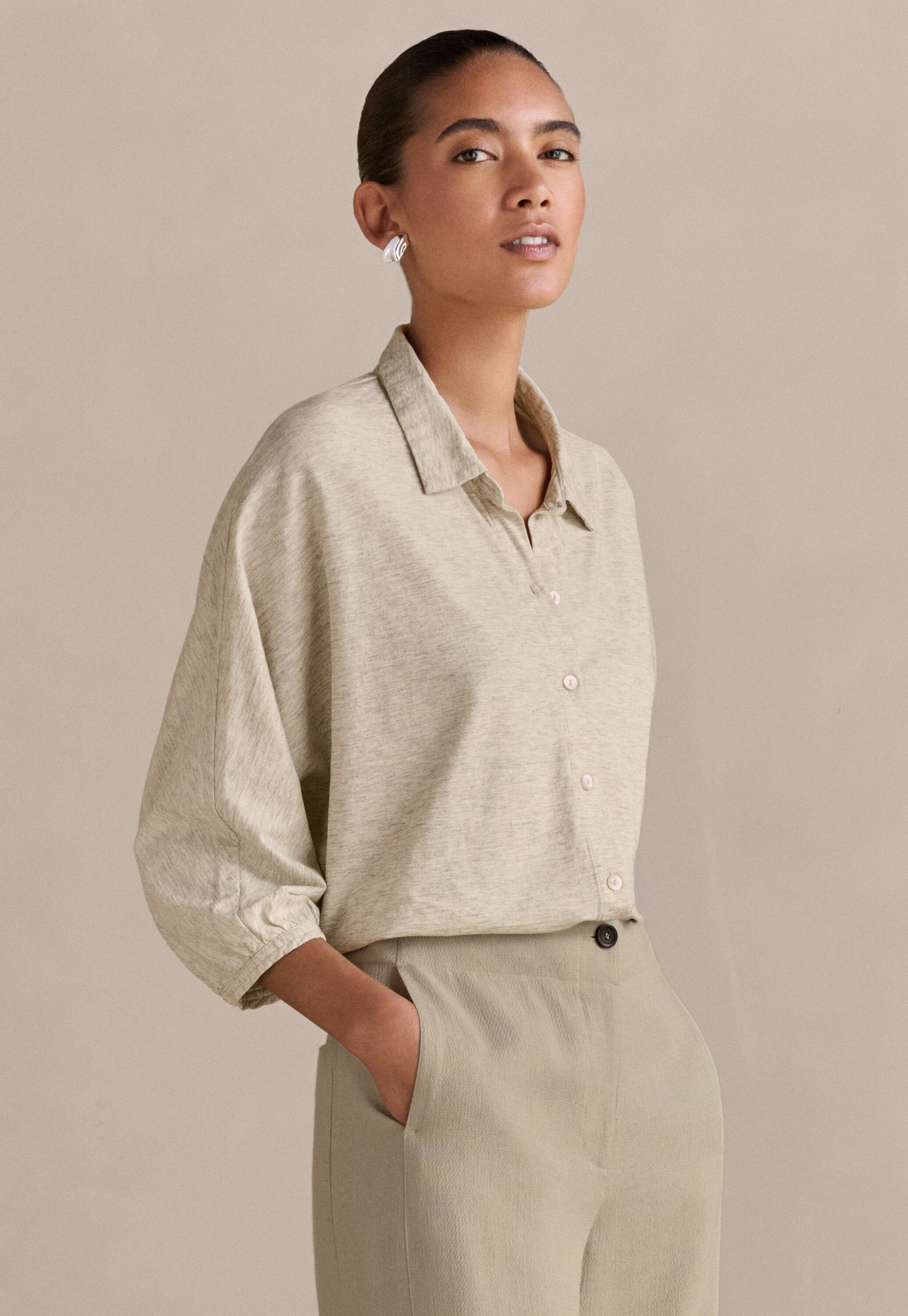 Jersey-Bluse