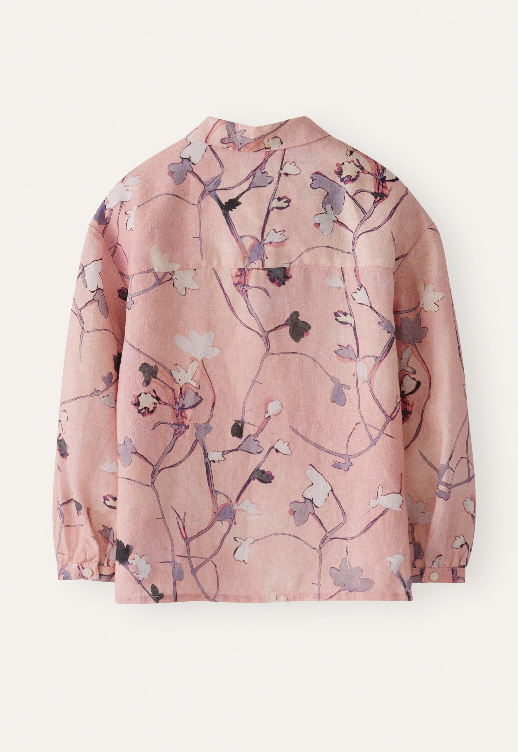 Print-Bluse mit Falten&auml;rmeln