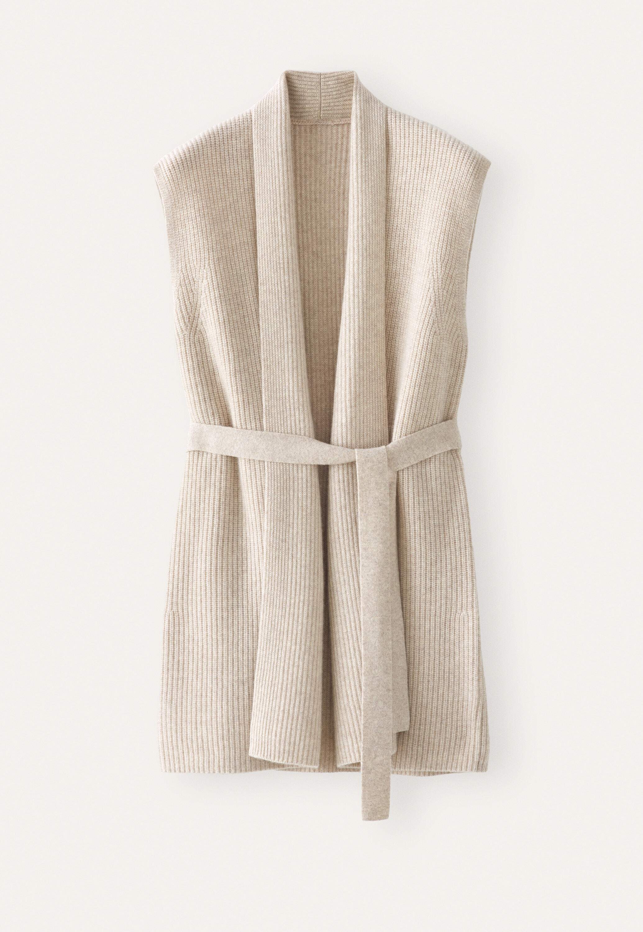 &Auml;rmelloser Rippstrick-Cardigan