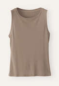 High-neck vest, Taupe, webstill
