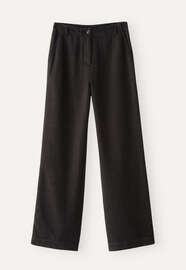 Hose mit geradem Bein, Schwarzbraun, webstill