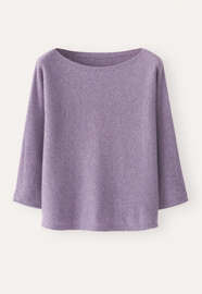 Pullover mit U-Boot-Ausschnitt, Lila, webstill