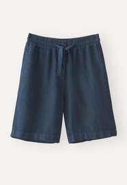 Shorts mit gebundener Taille, Dunkles Denimblau, webstill