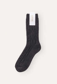 Socken mit Zopfmuster, Anthrazit, webstill