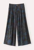 Printed cropped trousers, Midnight blue, webstill