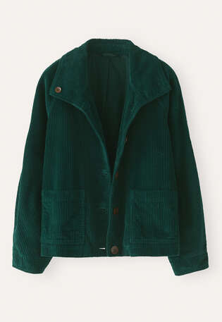 Cordjacke, Dunkles Piniengr&uuml;n, webstill