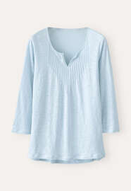 Oberteil mit Biesen, Blau/Aqua, webstill