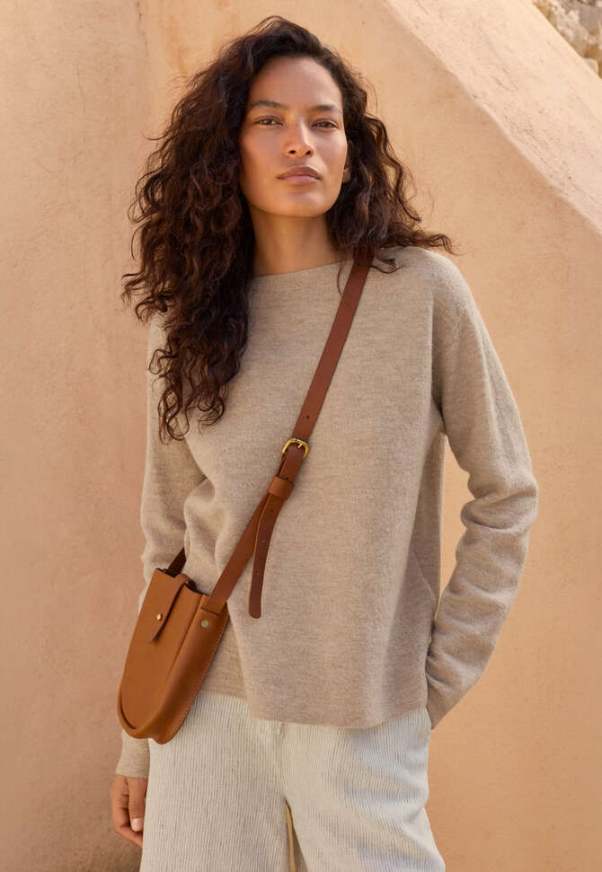 Kleine Schultertasche, Tan, completeTheLook