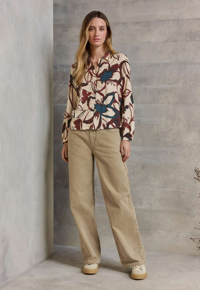 Bedruckte Bluse, Creme/Zwetschge, completeTheLook