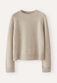 Pullover mit Raglan&auml;rmeln, Ecru/Rehbraun, webstill