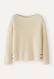 Pullover mit U-Boot-Ausschnitt, Creme, webstill