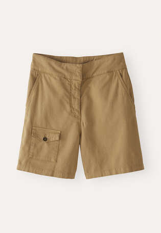 Shorts mit Taschendetail, Dunkler Sand, webstill