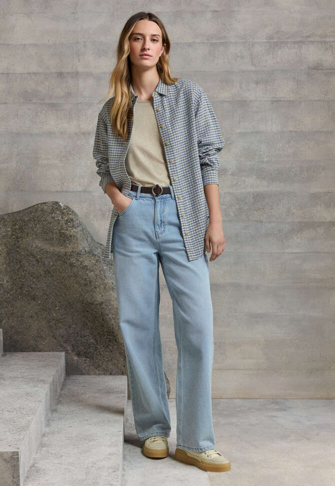 Bluse mit Vichy-Karo, Natur/Ozean, completeTheLook