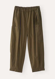 K&uuml;rzere Schlupfhose, Gr&uuml;nbraun, webstill