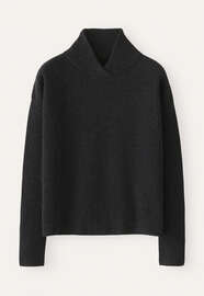 Rippstrick-Pullover, Kohlschwarz, webstill