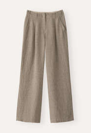 Hose mit Faltenfront, Natur/Farn, webstill