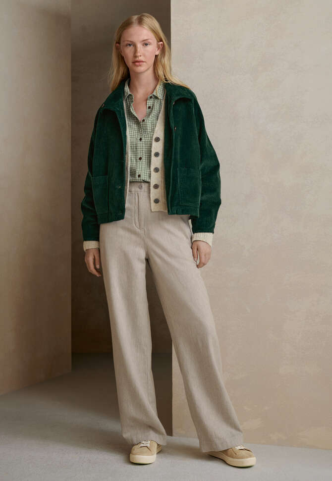 Cardigan mit V-Ausschnitt, Naturstein, completeTheLook