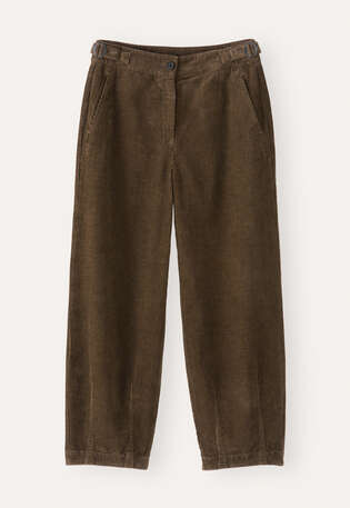 K&uuml;rzere Hose aus Cord, Torf, webstill
