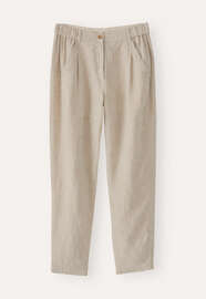 K&uuml;rzere, schmal zulaufende Hose, Natur, webstill