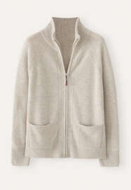 Jacke mit Frontrei&szlig;verschluss, Kiesel, webstill