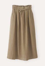 Rock mit Falten in der Taille, Warmes Khaki, webstill