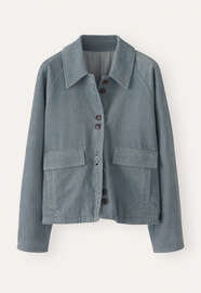 K&uuml;rzere Cordjacke, Enteneiblau, webstill