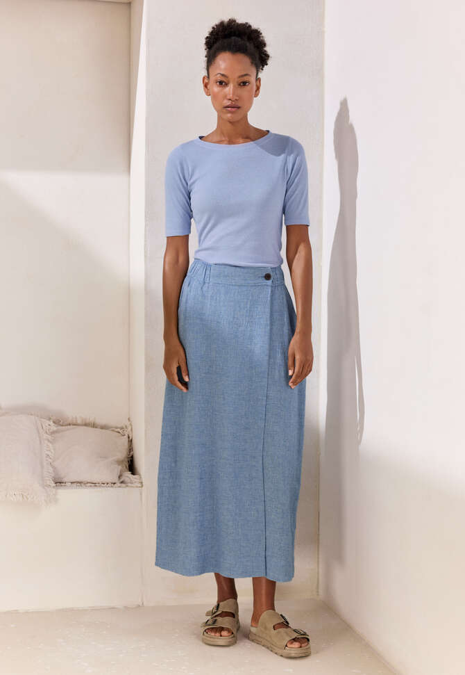 Geripptes Jersey-Oberteil, Zartes Kornblumenblau, completeTheLook
