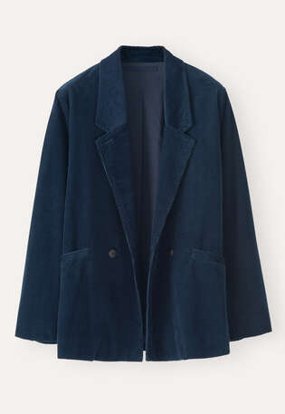 Zweireihige Jacke, Aquamarinschwarz, webstill