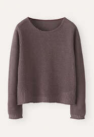 Pullover im Perlmuster, Mauve/Braun, webstill