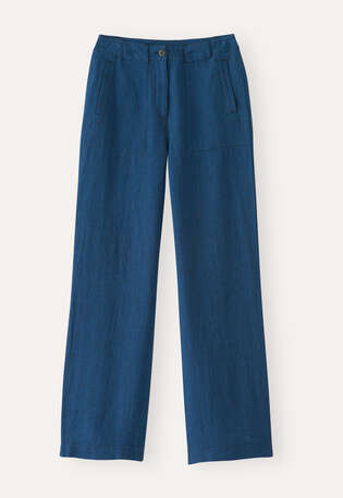 Hose mit geradem Bein, Blauschwarz, webstill