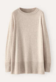 Pullover mit Raglan&auml;rmeln, Ecru/Rehbraun, webstill