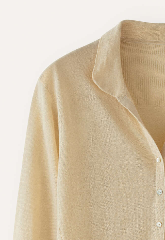 Cardigan mit Kragen, Creme, completeTheLook