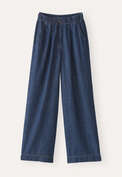 Indigo-dyed wide trousers, Dark denim, webstill