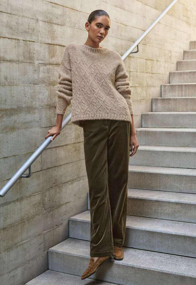 Zopfmuster-Pullover, Muschelgrau, completeTheLook