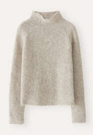 Pullover mit Trichterkragen, Naturgrau, webstill