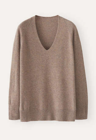 Pullover mit V-Ausschnitt, Latte, webstill