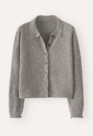 Cardigan im Perlmuster, Taupe/Mint, webstill