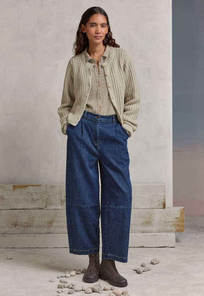 Gerippter Cardigan, Steingrau, completeTheLook